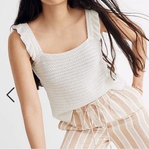Madewell Crochet Ruffle Strap Tank 100% Cotton